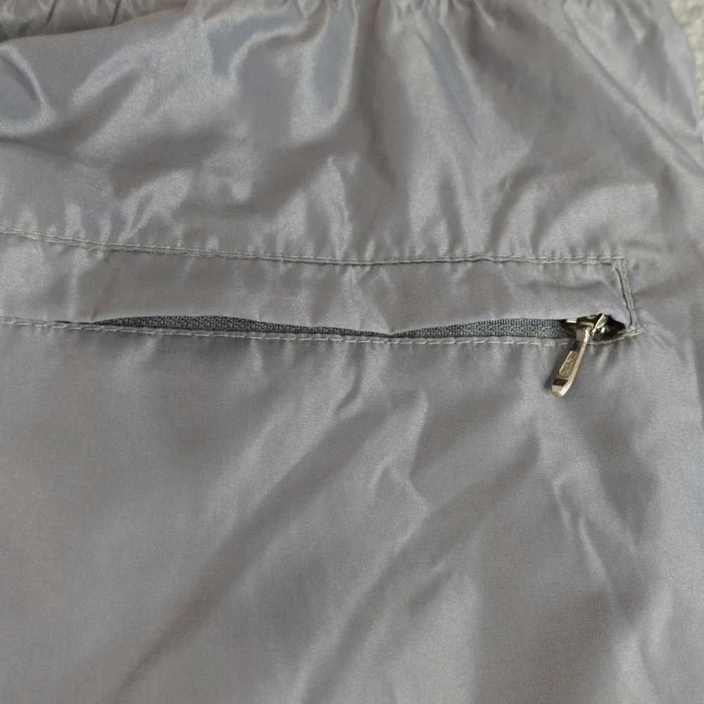 Vintage 80s Nike Windbreaker Track Pants Mens M Gray Nylon Ankle Zip Blue Tag